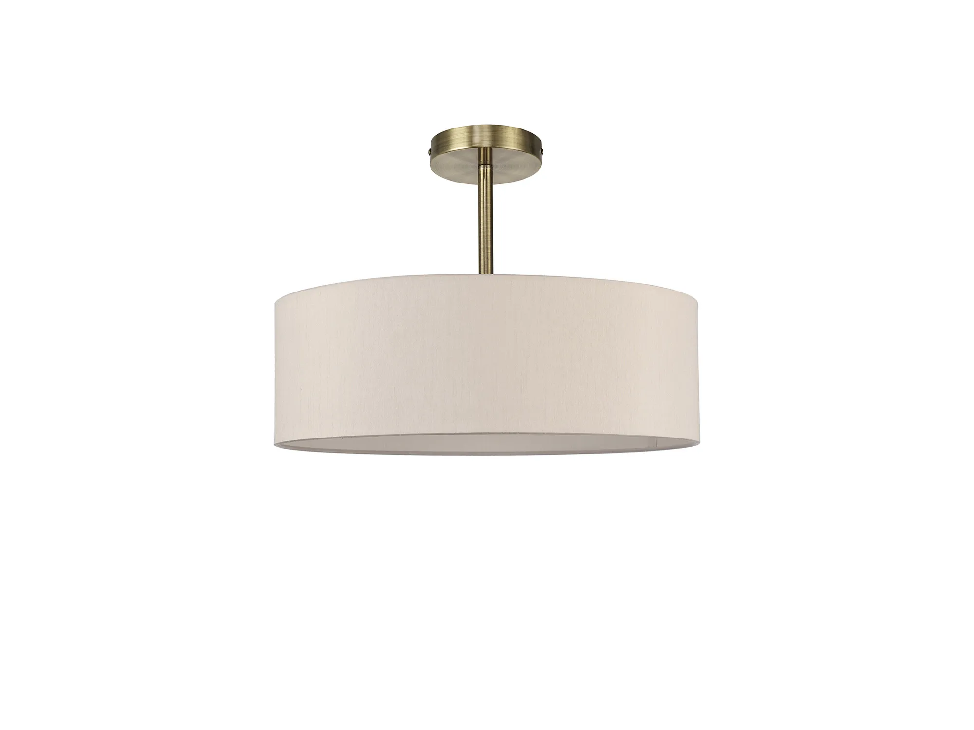Baymont 45cm Semi Flush 5 Light Antique Brass, Nude Beige DK0741  Deco Baymont AB NU